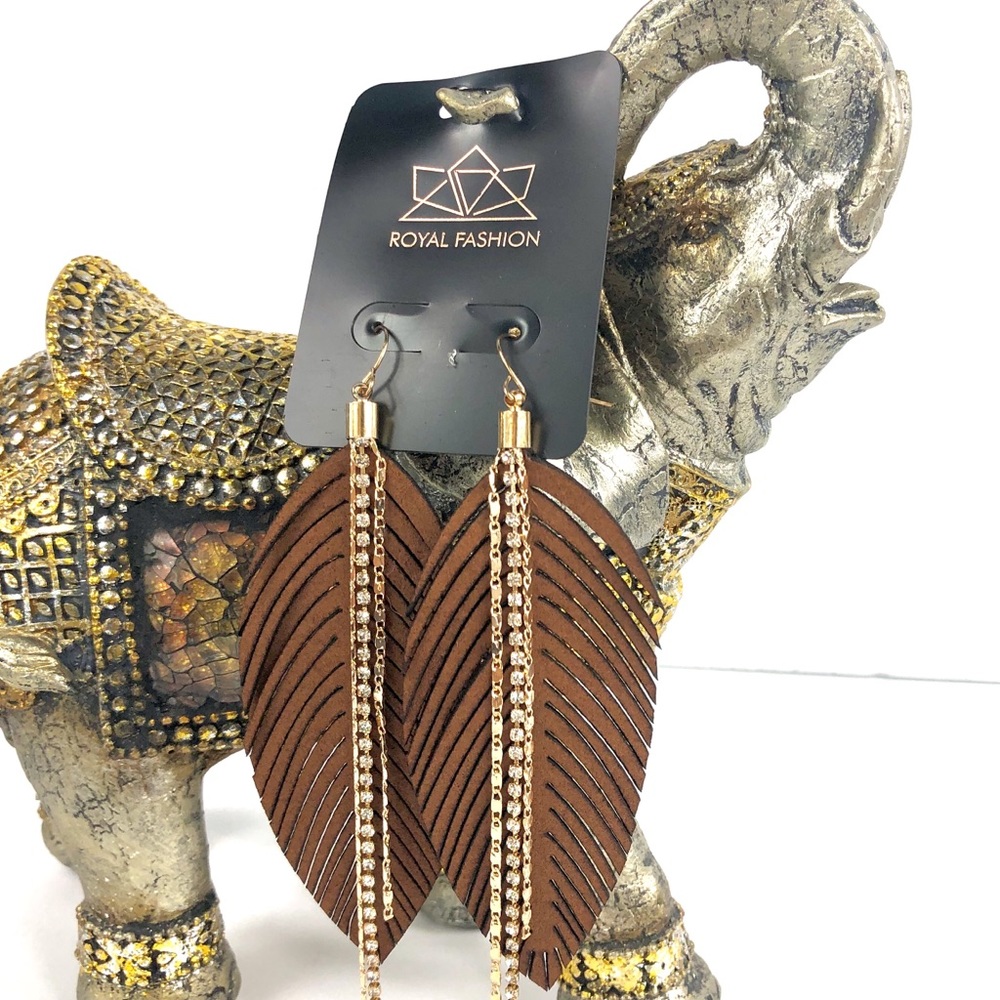 Royal Fashion Rich Brown & Gold Earrings